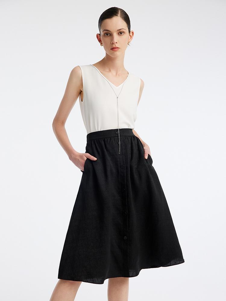 Xiangyun Silk Knee-Length Skirt GOELIA