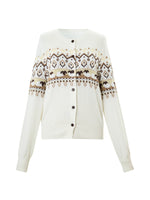 [Preview] Wool Blend Sheep Fair Isle Women Cardigan GOELIA