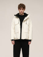 Drawstring Waist Unisex Hooded Goose Down Coat GOELIA