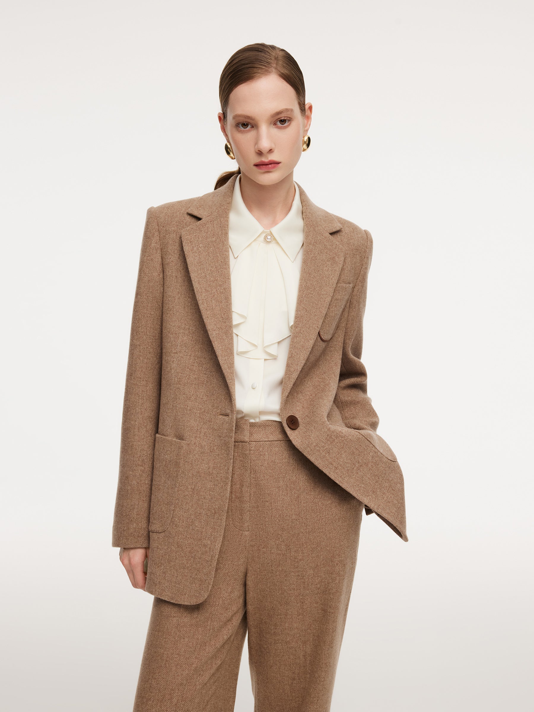 Washable Wool Cashmere Blend Women Blazer GOELIA