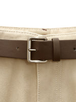 Cotton Denim Women Cuffed Wide Leg Jeans With Belt GOELIA