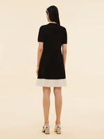 Tencel Blend Color Block Women Knit Mini Dress GOELIA