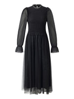 Ruffle Collar Tulle Women Midi Dress GOELIA
