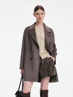 [Preview] Cashmere Wool Blend Double-Faced Women Mid-Length Coat GOELIA
