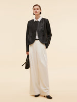 PU Leather H-Line Women Crop Jacket GOELIA