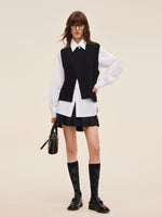 Knit Tank Top And Long Sleeve Shirt Two-Piece Set GOELIA