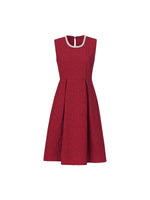 Jacquard Beaded Round Neck Women Sleeveless Mini Dress GOELIA