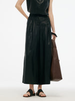 16MM Xiang Yun Silk Women Wide Leg Ankle Length Pants GOELIA
