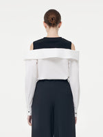 Cold Shoulder Color Block Women Shirt GOELIA
