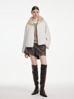 [Preview] Parka Jacket And Faux Fur Collar Puffer Vest Two-Piece Set GOELIA