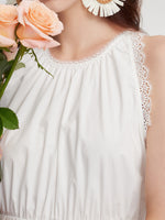 100% Cotton A-Line Women Maxi Vest Dress GOELIA