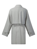 [Preview] Triacetate Blend Drawstring Waist Women Trench Coat GOELIA