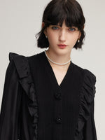 Tencel Wool Blend Long Sleeve Knit Top And Sequins Skirt Two-Piece Set GOELIA