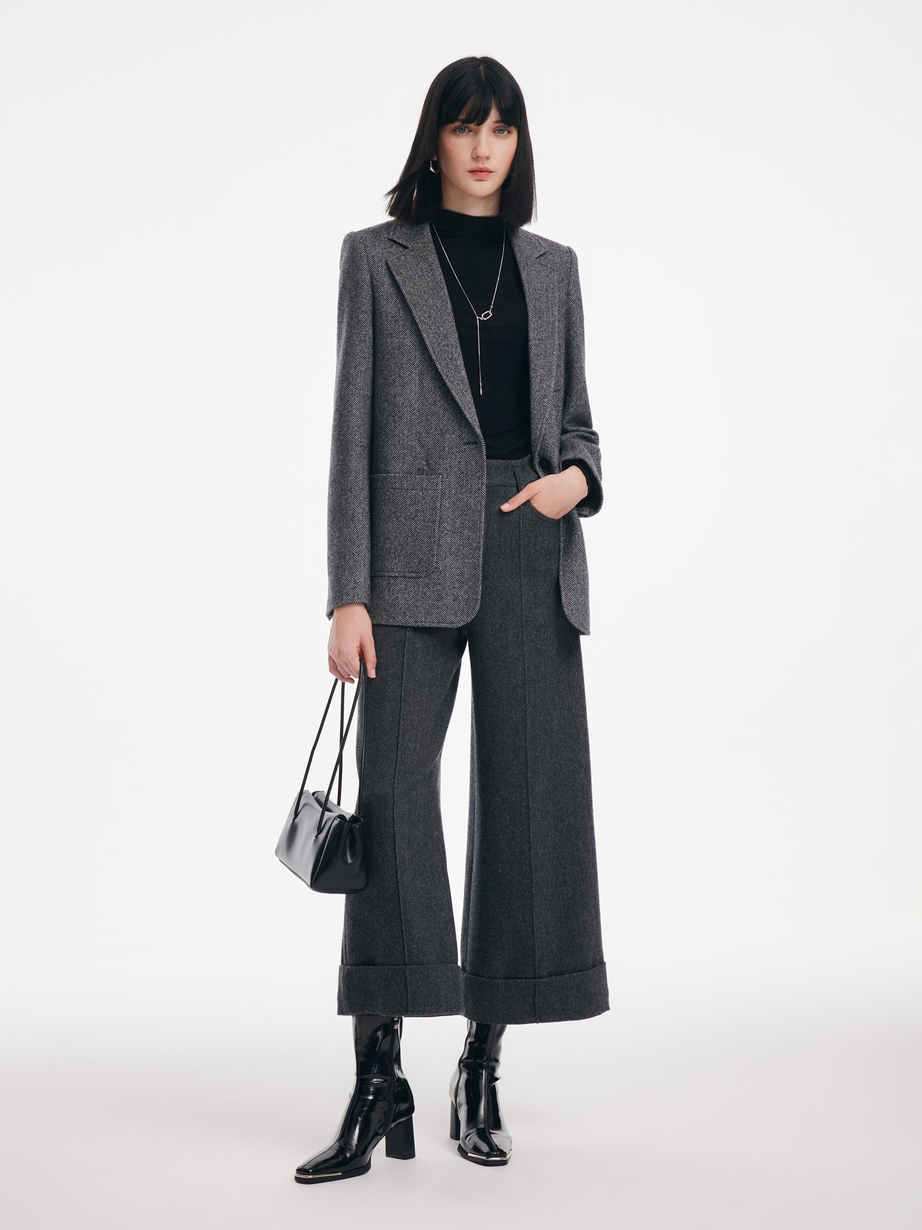 Washable Wool Women H-Line Blazer GOELIA