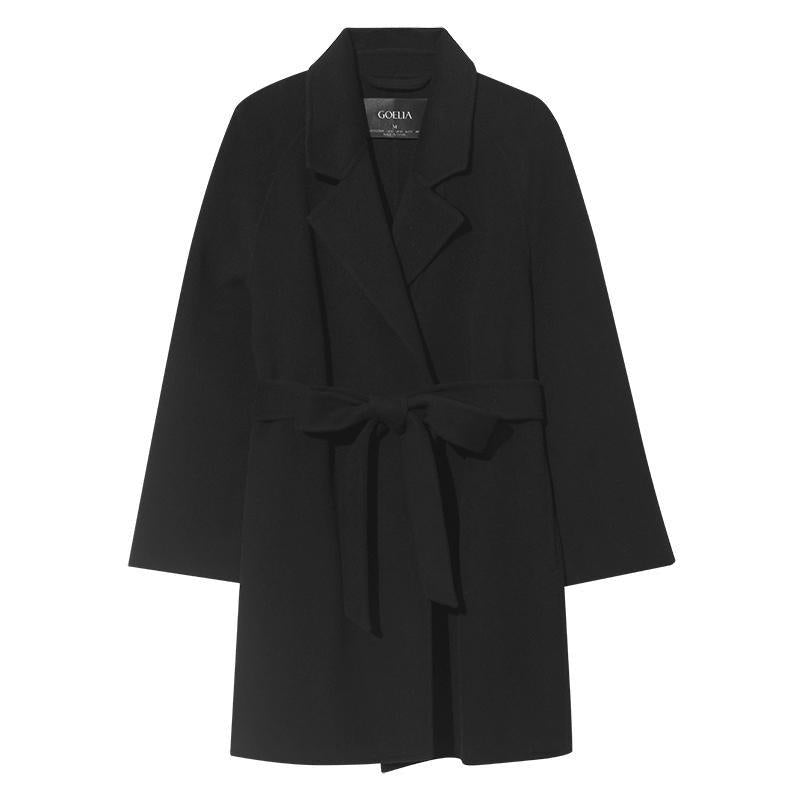 Mid-Length Woolen And Silk-Blend Women Coat – GOELIA