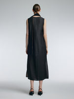 14MM Gambiered Canton Gauze Women Textured Stretch Sleeveless Maxi Dress GOELIA