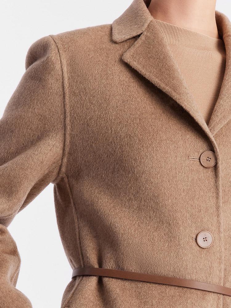 Brown Cashmere Slim-Fit Overcoat GOELIA