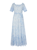 10MM Mulberry Silk Convertible Neck Women Belted Maxi Dress GOELIA