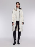[Preview] Drawstring Waist Hooded Goose Down Overcoat GOELIA