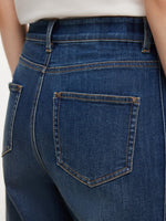 Acetate Blend Denim Adjustable Waist Women Ankle-Length Jeans GOELIA