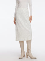 Velvet Sequins Women Pencil Skirt GOELIA