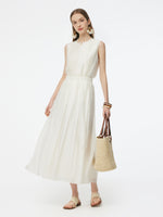 Tencel Blend Pleated Tank Top And Skirt Two-Piece Set GOELIA