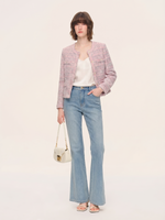 Wool Blend Jacquard Women Cardigan GOELIA