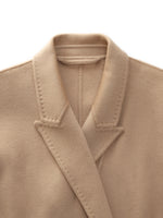 [Preview] Wool Silk Blend Women Wrap Overcoat GOELIA