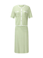 Lyocell Blend Knit Top And Column Skirt Two-Piece Set GOELIA