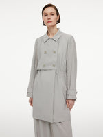 [Preview] Triacetate Blend Drawstring Waist Women Trench Coat GOELIA