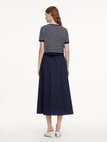 Tencel Blend Stripe Cardigan And Patchwork Strap Dress Two-Piece Set GOELIA
