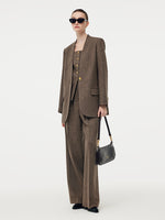 100% Washable Wool One Button Women Blazer GOELIA