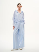 Tencel Acetate Linen Blend Women Zip-Up Hooded Cropped Jacket GOELIA