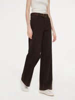 Cotton Denim Straight Leg Women Jeans With Belt GOELIA