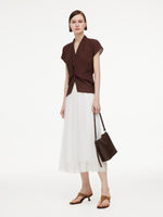 10.5MM Mulberry Silk V-Neck Twist Front Women Blouse GOELIA