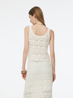 Linen Cotton Blend Women Openwork Tank Top GOELIA