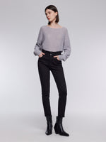 [Preview] Fade-Resistant Fleece-Lined Raw Hem Women Skinny Jeans GOELIA