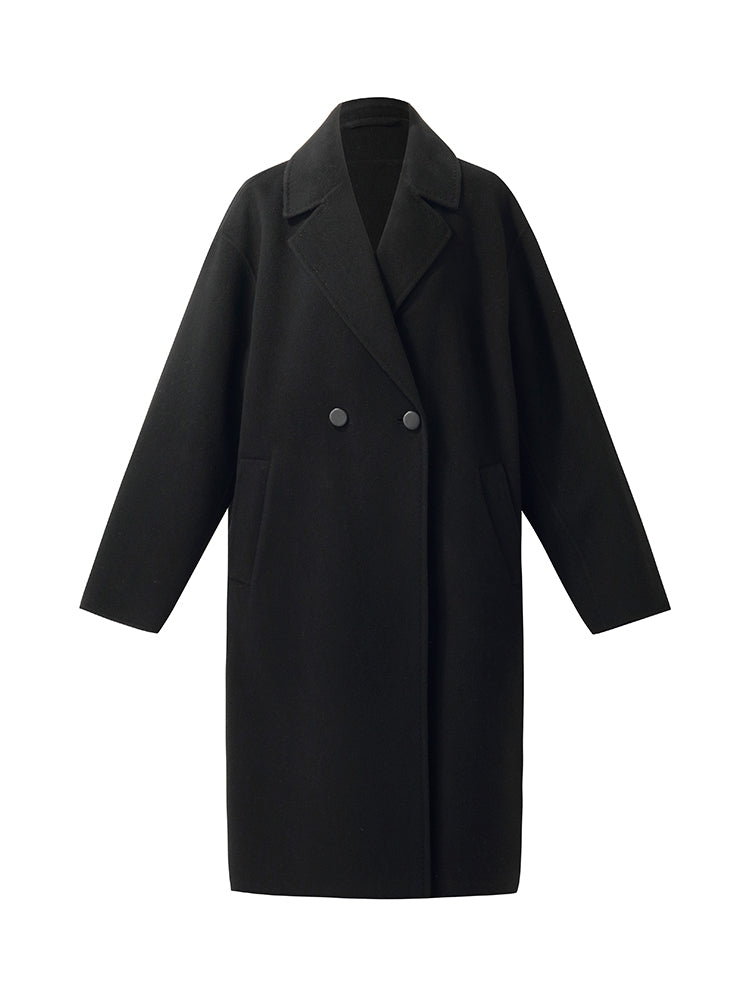 Wool Cashmere Double-Faced Unisex Mid-Length Coat GOELIA