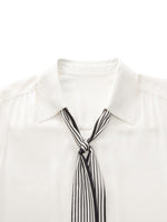[Preview] 22MM Mulberry Silk Women Blouse With Silk Scarf GOELIA