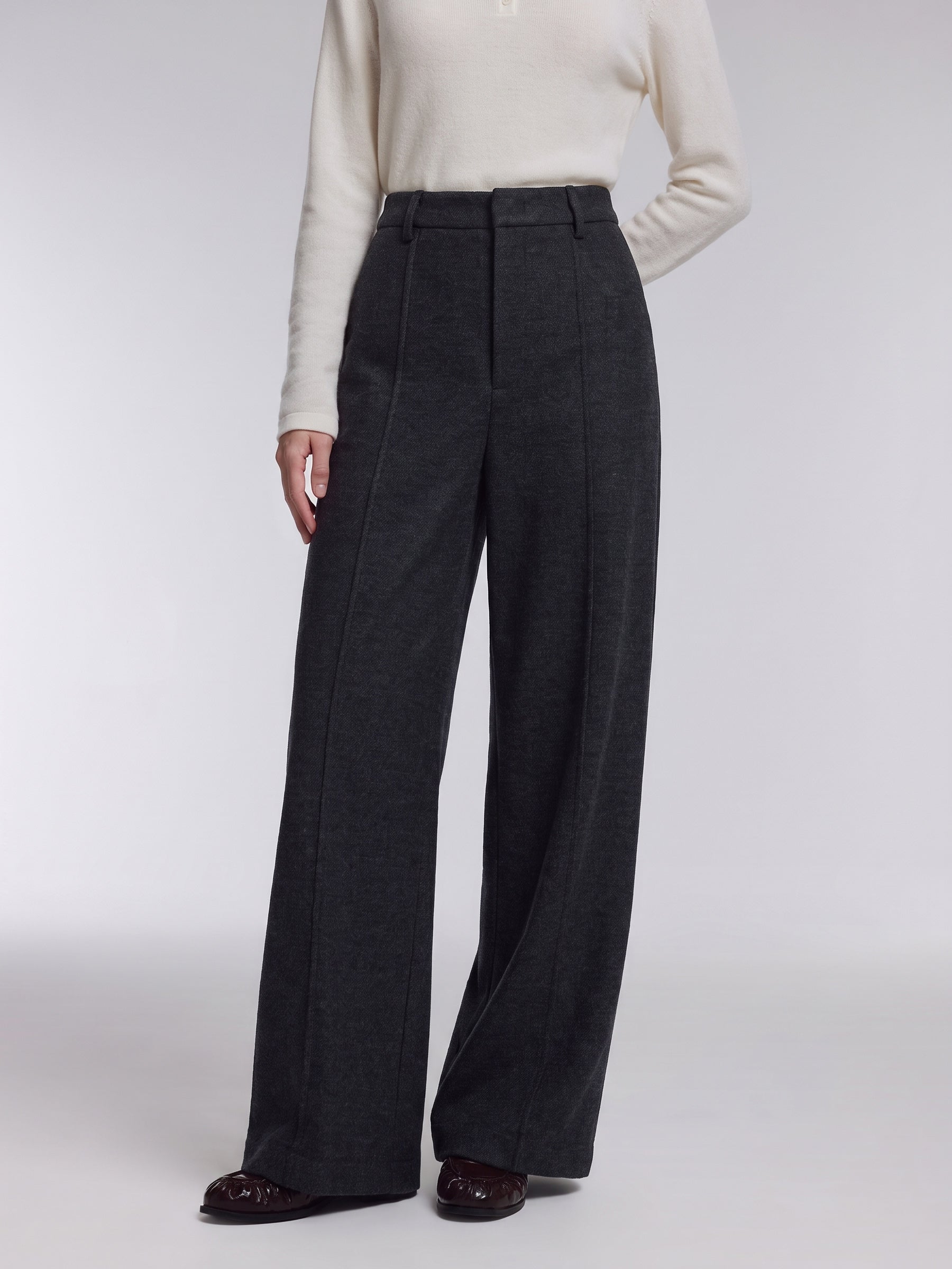 [Preview] Stretch Ankle Length Women Curved Leg Knit Pants GOELIA