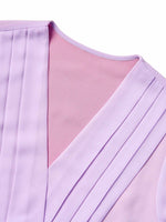 V-Neck Back Tie Women Pleated Midi Dress GOELIA