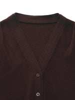 Lyocell Blend V-Neck Women Cardigan With Ribbon GOELIA