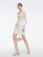 100% Machine Washable Wool Women Knit Top GOELIA