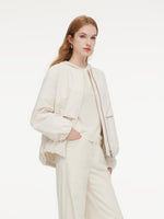 Round Neck Relaxed Fit Women Padded Jacket GOELIA