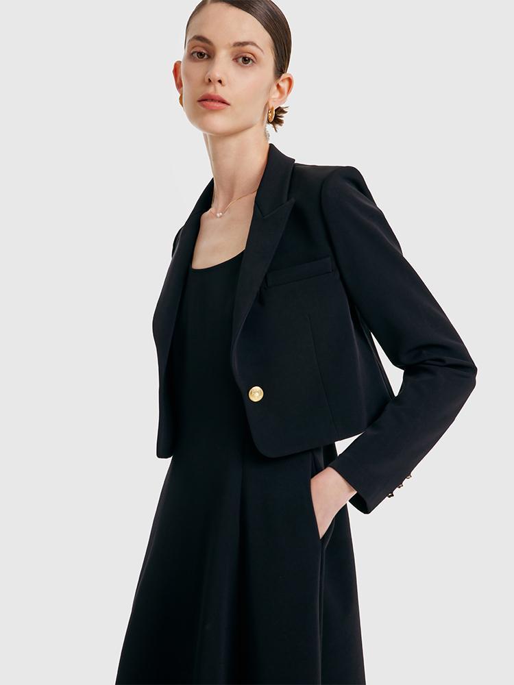 Acetate Camisole Dress With Tailored Blazer Two-Piece Suit