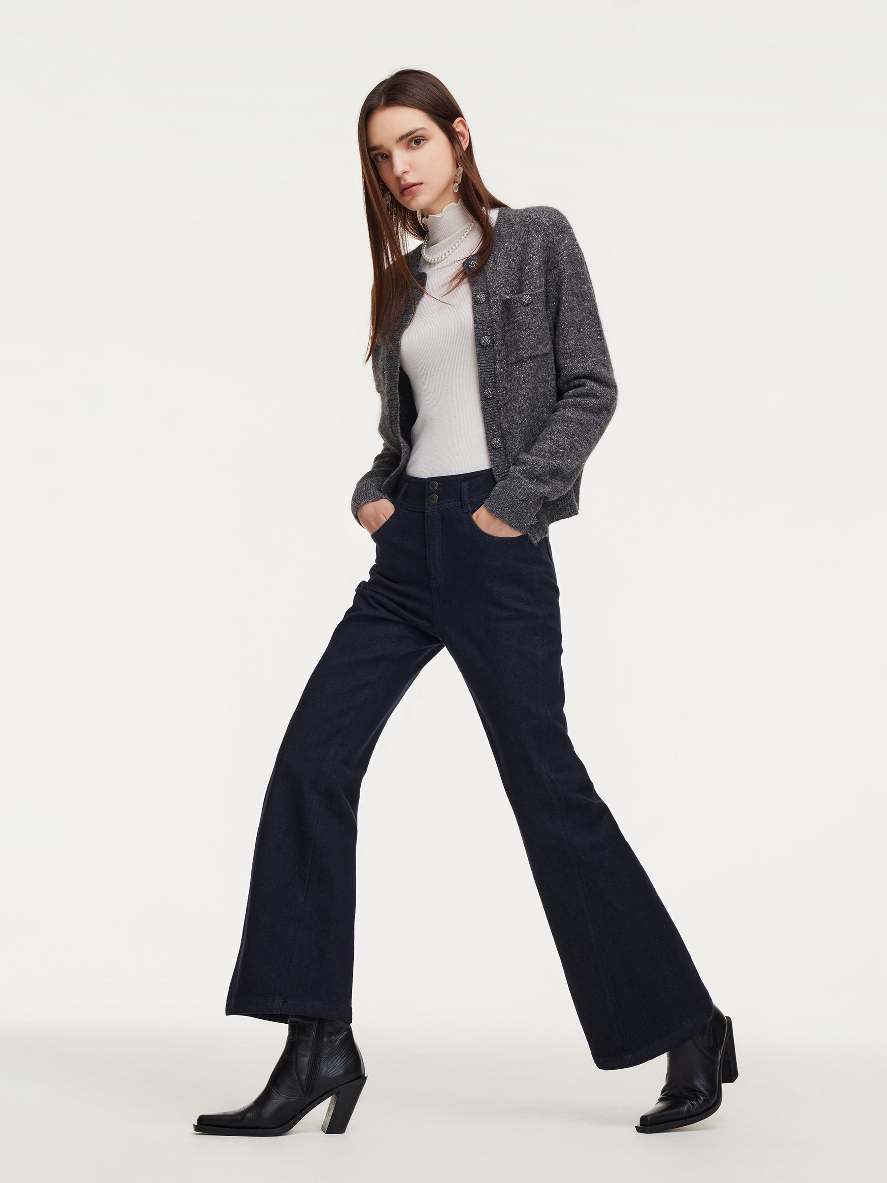 Denim Micro-Flared Women Jeans GOELIA