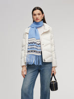 Wool Blend Fair Isle Fringe Scarf GOELIA