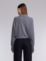 100% Cashmere V-Neck Batwing Sleeve Women Sweater GOELIA