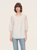 Tencel Blend 3/4 Sleeve Women H-Line Blouse GOELIA