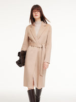 [Preview] Alpaca Wool Blend Double-Faced Women Wrap Overcoat GOELIA